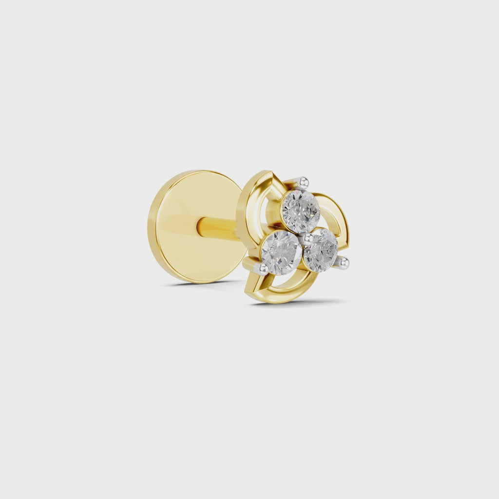 Sparq 0.03ct Everyday Geometric Diamond Stud Nose Pin