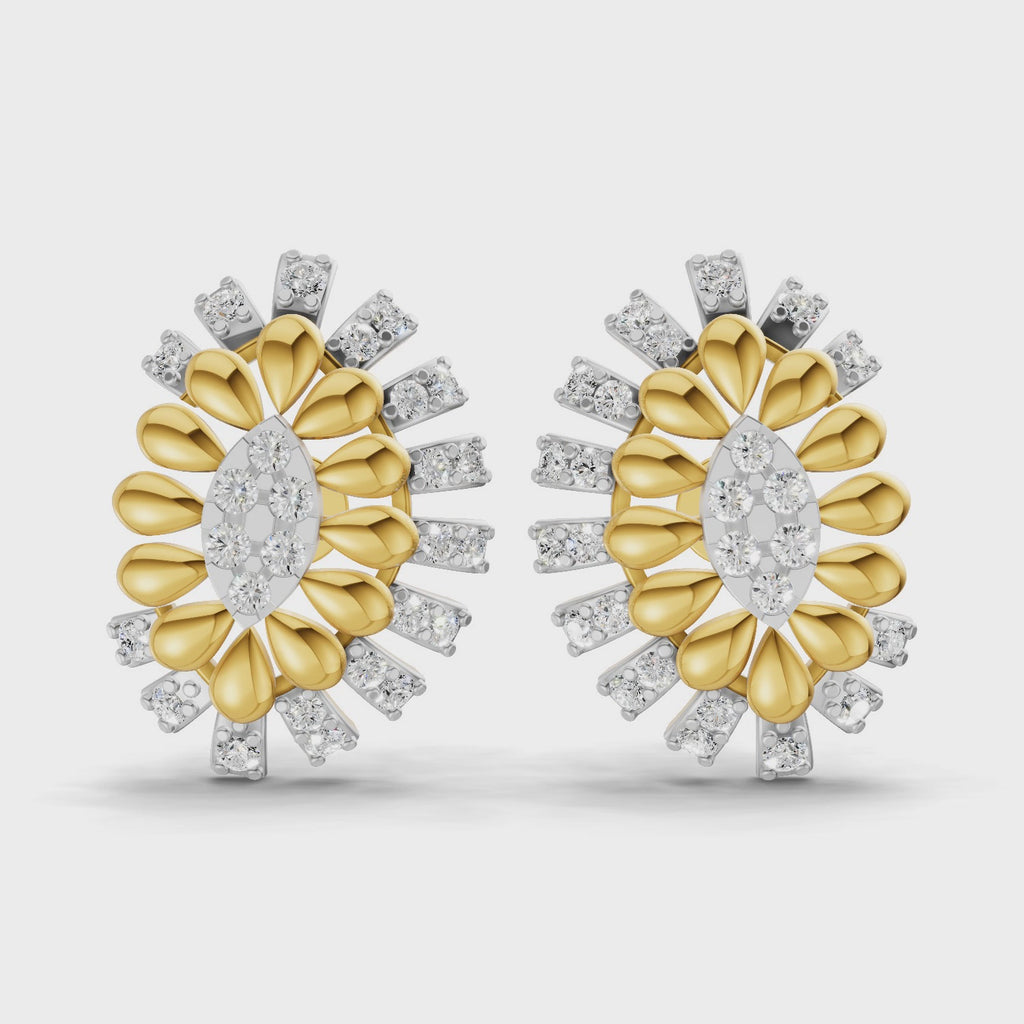 Sparq 0.44ct Statement Diamond Cluster Swirl Stud Earrings