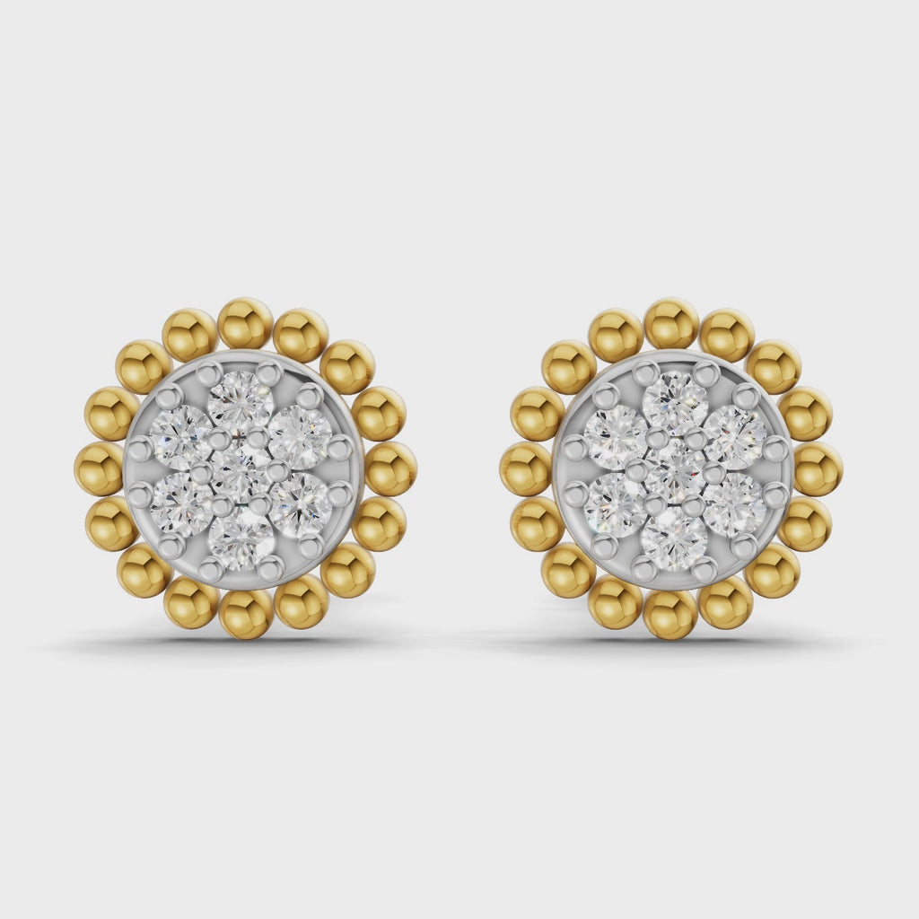 Sparq 0.17ct Modern Diamond Cluster Stud Earrings