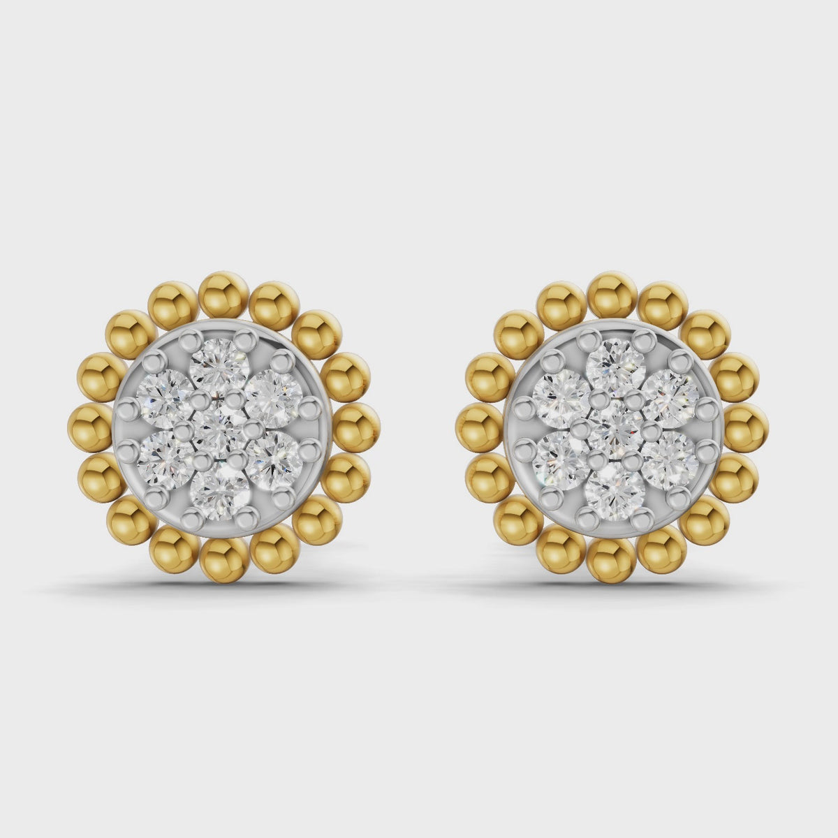 Sparq 0.17ct Modern Diamond Cluster Stud Earrings