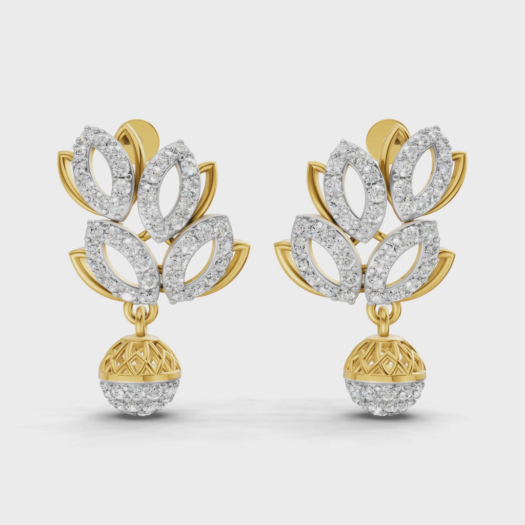 Sparq 1.62ct Premium Diamond Leaf Stud Earrings