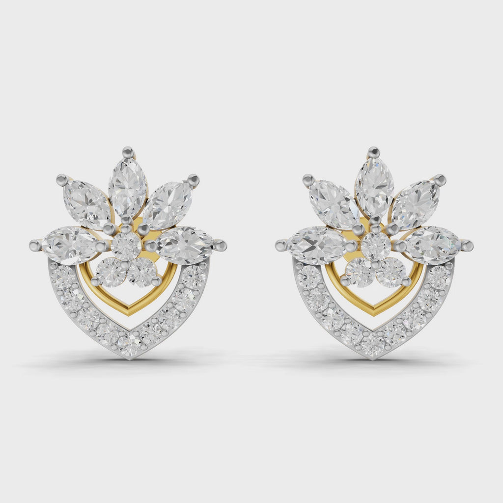 Sparq 1.53ct Luxe Geometric Diamond Stud Earrings