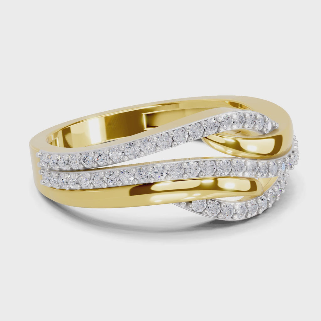 Sparq 0.4ct Elevated Diamond Wave Hoop Ring