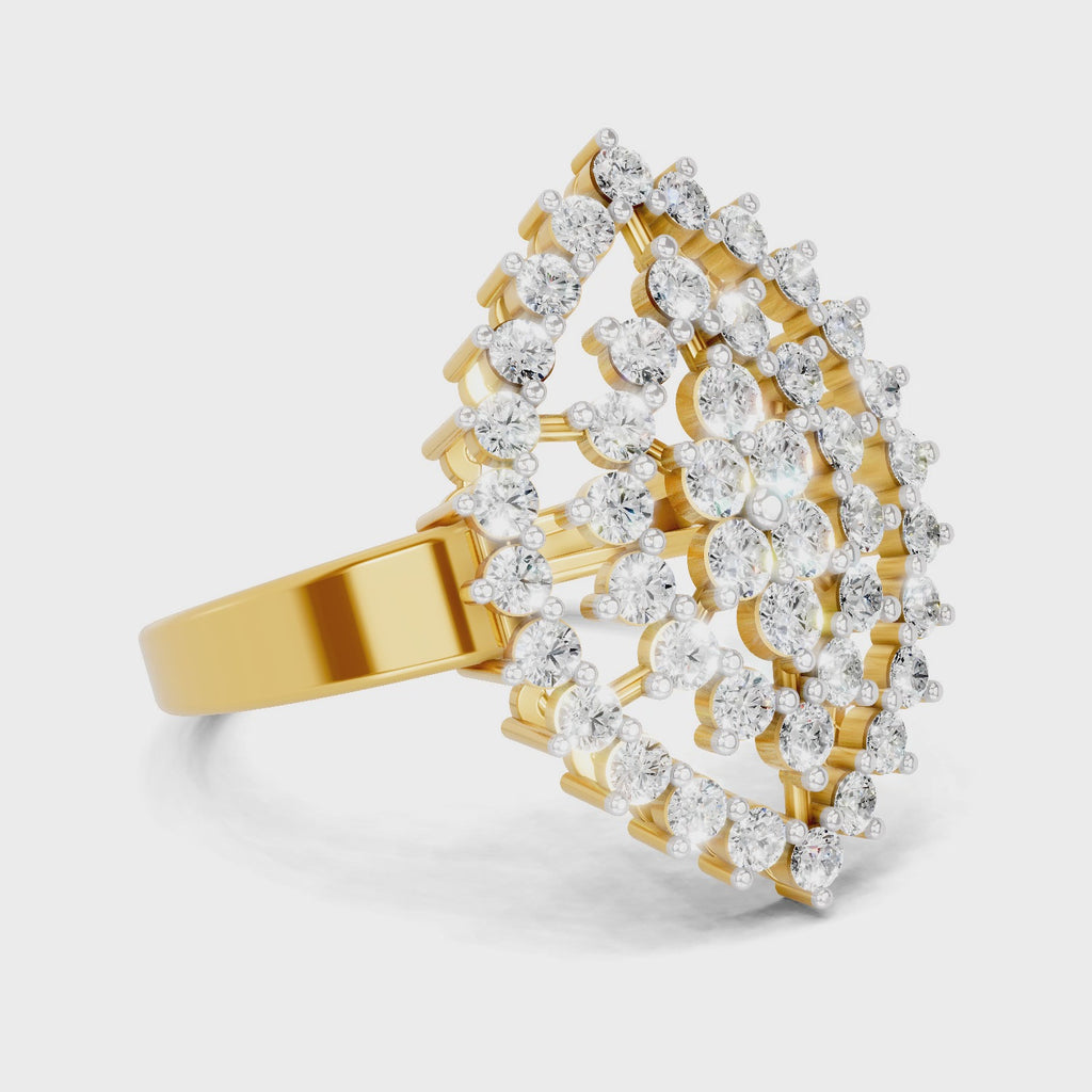 Sparq 1.09ct Grand Diamond Cluster Swirl Ring
