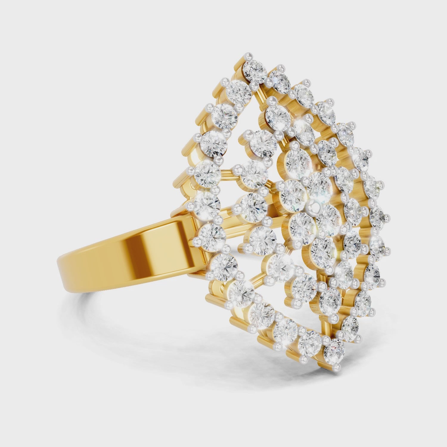 Sparq 1.09ct Grand Diamond Cluster Swirl Ring