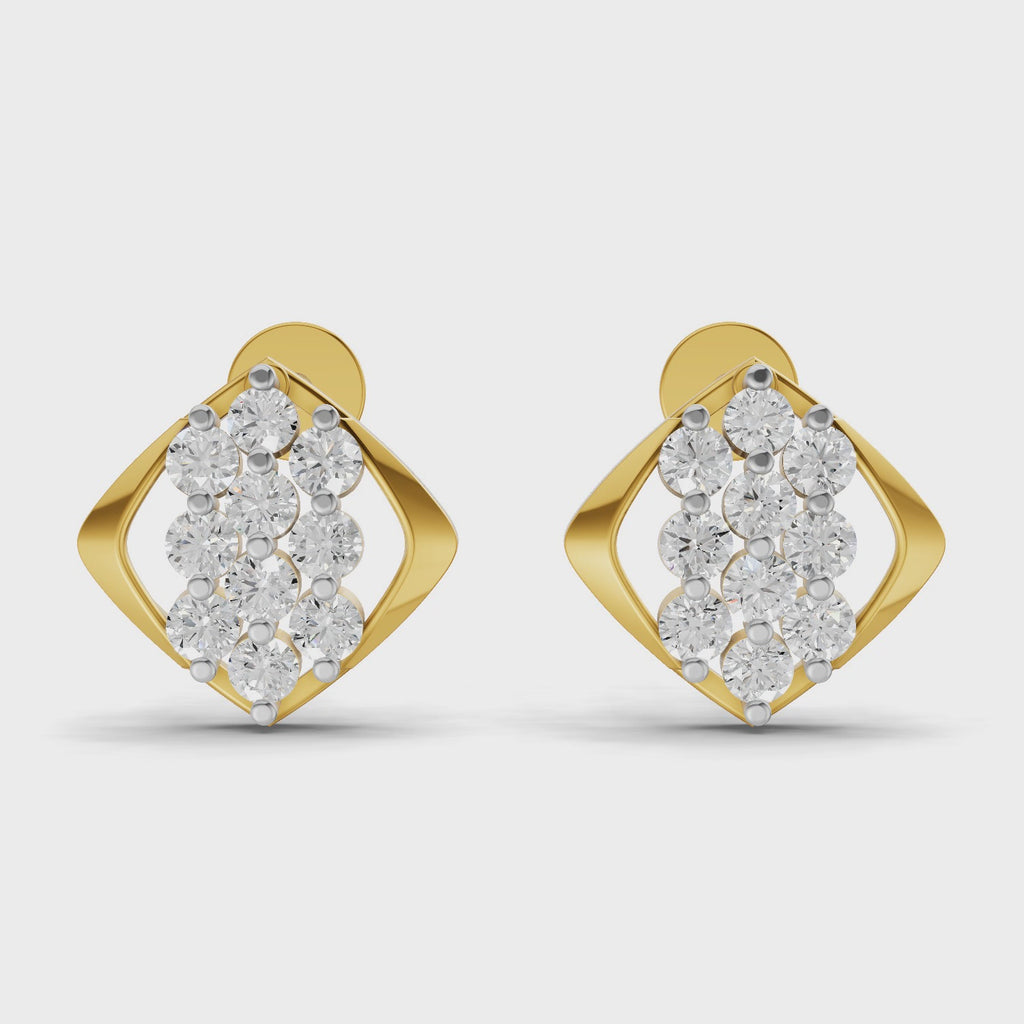 Sparq 0.42ct Evening Diamond Cluster Swirl Stud Earrings