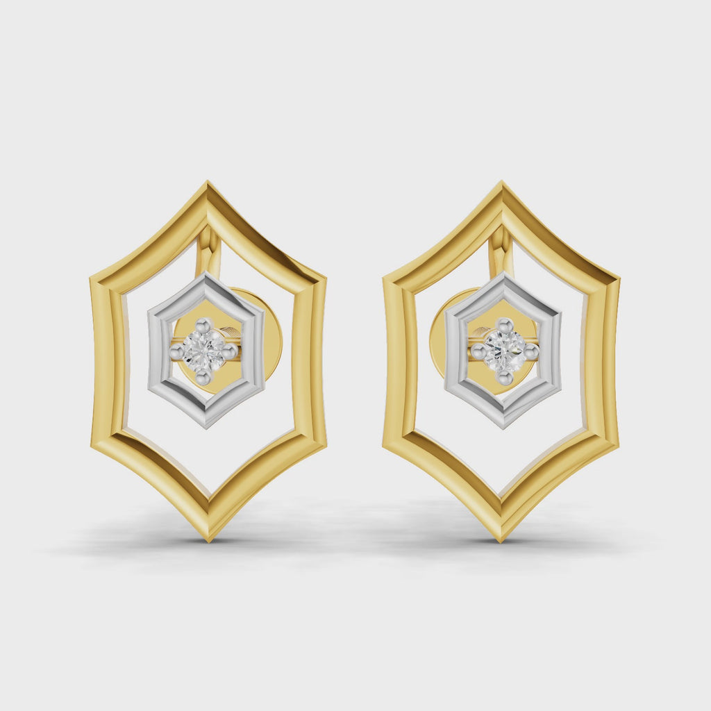 Sparq 0.02ct Everyday Geometric Diamond Stud Earrings