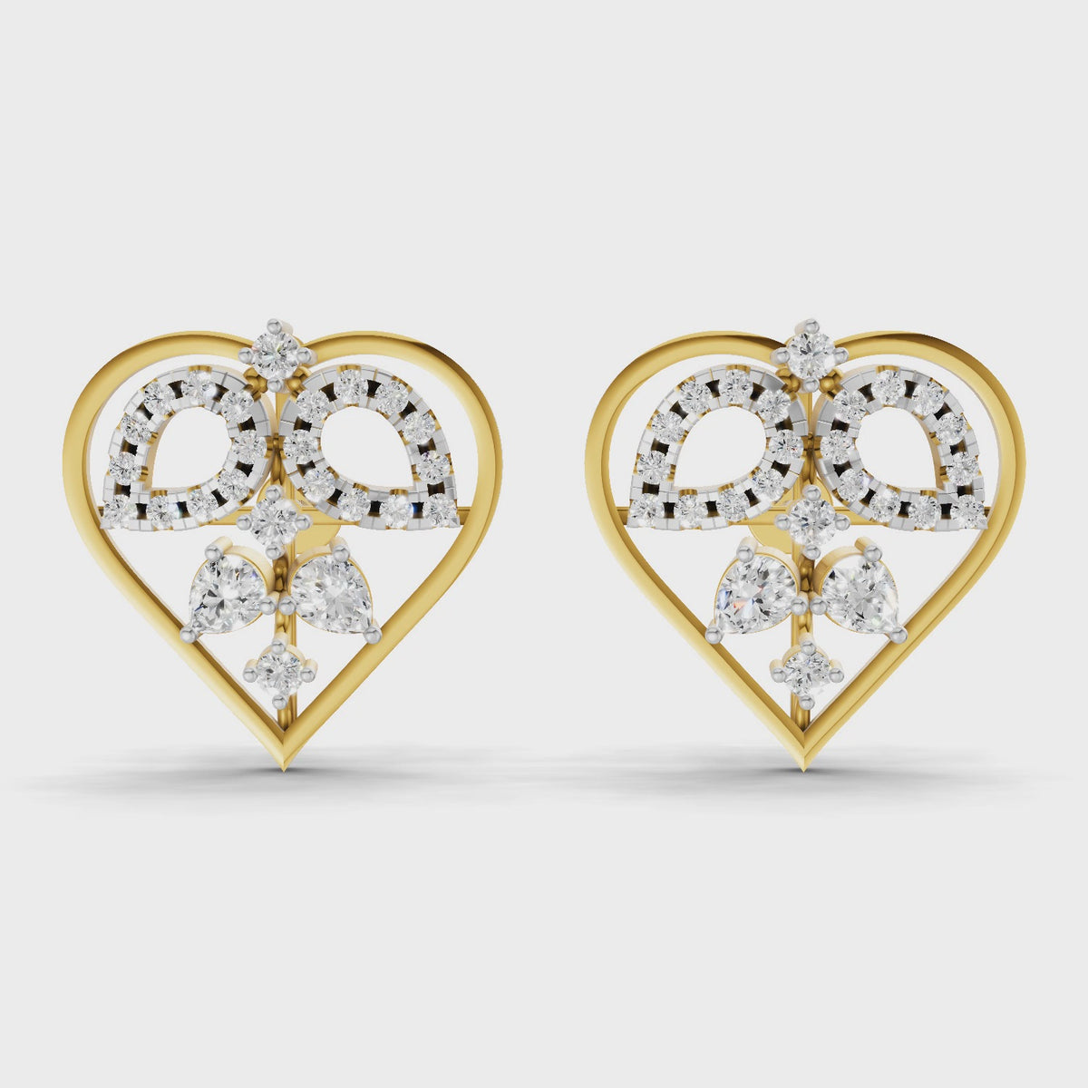 Sparq 0.69ct Evening Diamond Heart Stud Earrings