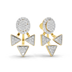 Lab Grown Diamond Earrings 1 Carat IGI Certified Round Shape F-G VS | 925 Sterling Silver Yellow Gold Plated Fashion Earrings
