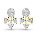 Lab Grown Diamond Earrings 1 Carat IGI Certified Round Shape F-G VS | 925 Sterling Silver Yellow Gold Plated Fashion Earrings