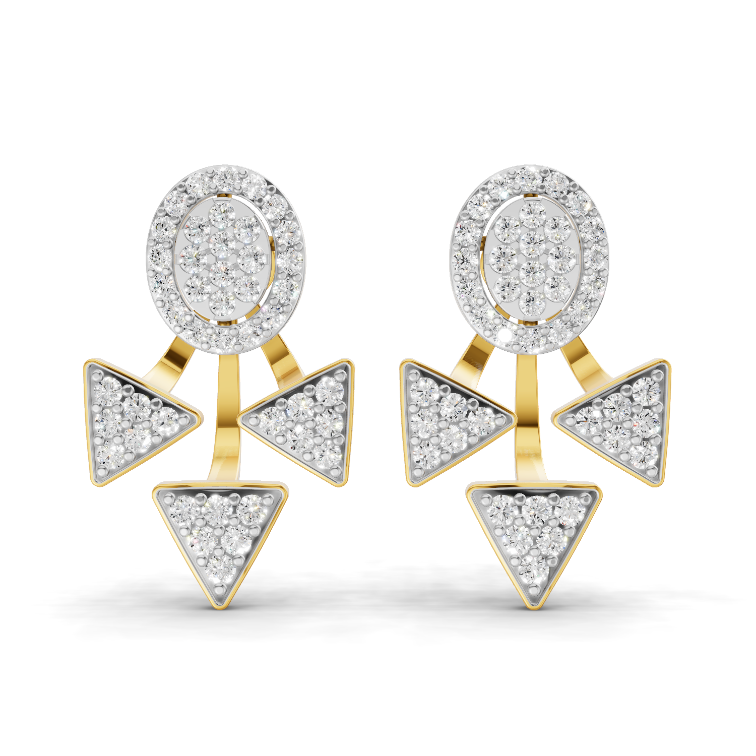 Lab Grown Diamond Earrings 1 Carat IGI Certified Round Shape F-G VS | 925 Sterling Silver Yellow Gold Plated Fashion Earrings